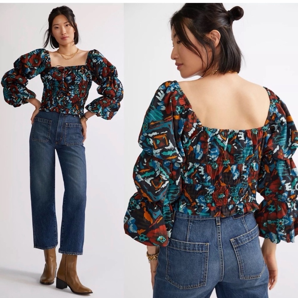 Tiered Poplin Blouse Porridge by Anthropologie